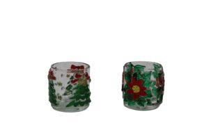 Glass tealight holder d.8.5x8cm