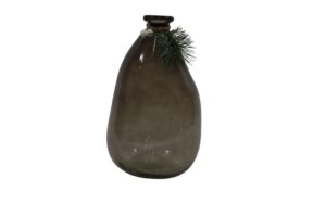 Glass vase w/x-mas deco d.18x30cm