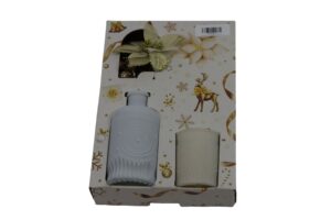 Glass vase + tealight holder S/2