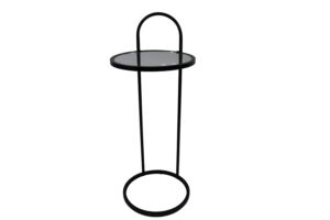Metal table w/mirror top d.27x69.5cm
