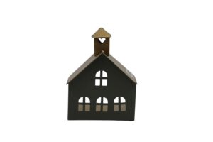 Metal tealight holder house 13x7.5x17cm