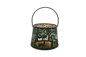 Metal candle holder w/handle d.13x11cm