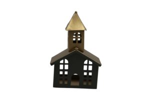 Metal tealight holder house 13x7.5x20cm