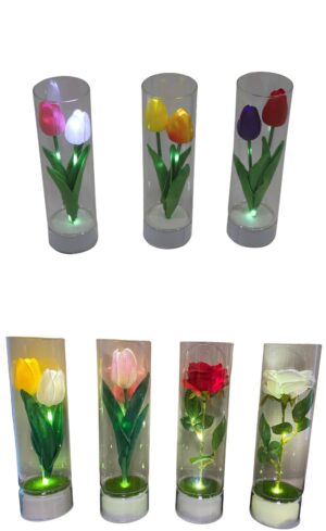 A24050822.jpg Glass Led cylinder w/tulip-rose RT d.7x24cm