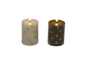 LED wax pillar candle d.7.5x12cm