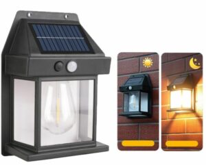 Plastic wall sensor light w/solar 12x5.5x17cm