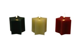 LED wax star candle 8.5x8x10.5cm