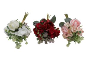 Rose + hydrangea bush 34cmH