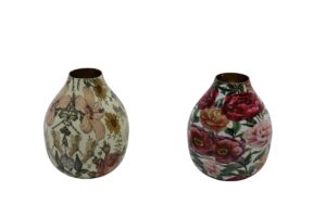 Metal vase d.8x11cm