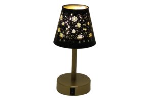 Metal Led lamp w/glass shade d.9x19cm