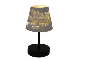Metal Led lamp w/glass shade d.12x21cm
