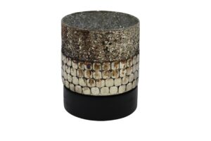 Glass tealight holder d.13x15cm