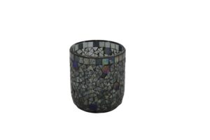 Glass tealight holder d.9.5x10.5cm
