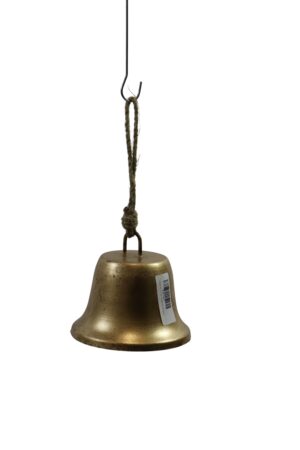 Metal bell w/rope hanger d.11x10cm