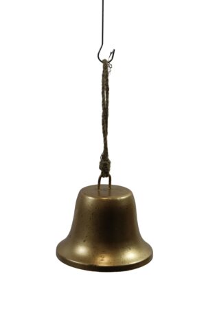 Metal bell w/rope hanger d.13x12cm